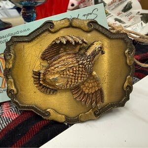 Vintage Gold Quail Belt Buckle